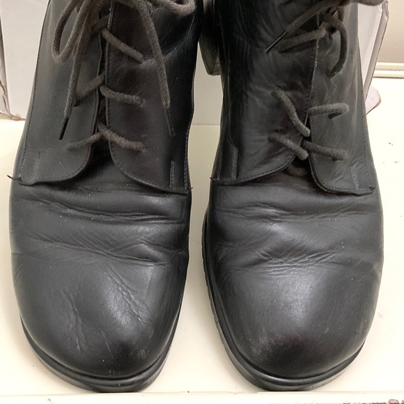 Black Vintage Italian Leather Ankle Chukka Boots Unisex Size 8.5 men’s/10 women - Picture 6 of 13